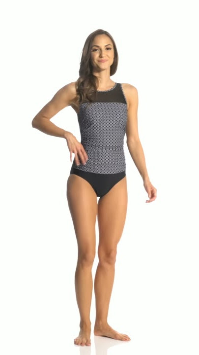 Amoena Mastectomy Ayon Half Bodice One Piece Swimsuit (B/C/D Cup) | SwimOutlet.com