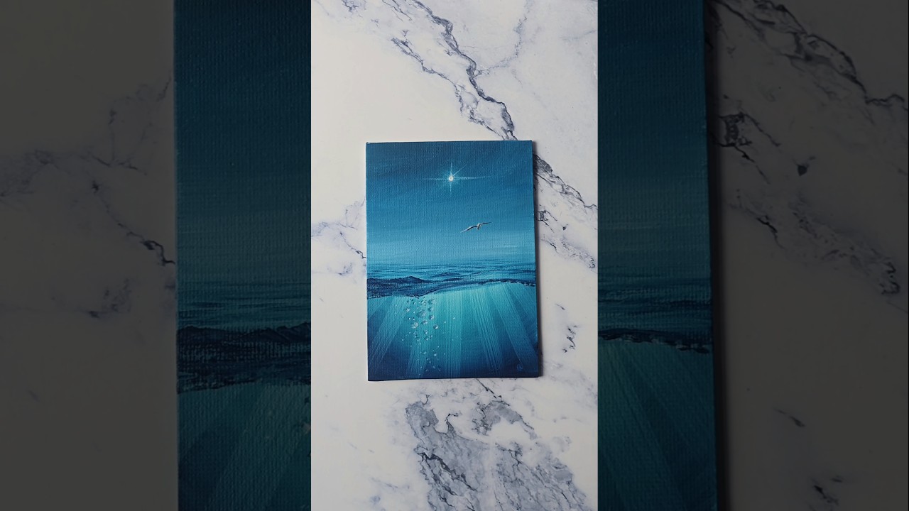 underwater ocean painting 🌊 acrylic painting idea for beginners ✨️