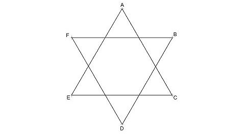 How to draw a Star of David (six pointed star)