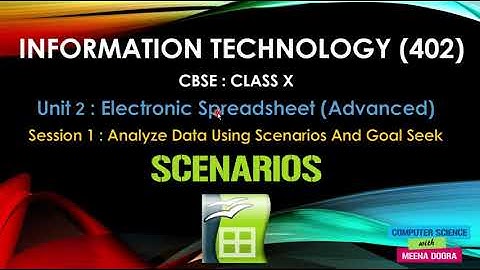 SCENARIOS/OPEN OFFICE CALC/ ELECTRONIC SPREADSHEET(ADVANCED)/CBSE/CLASS X/ IT(402)