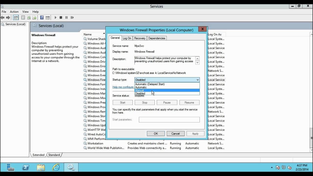 Firewall error. Windows firewall.