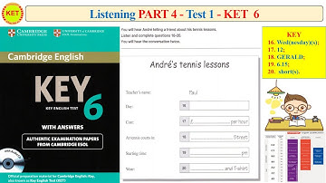 KET 6 Listening Part 4 Test 1 (Transcript + Key)