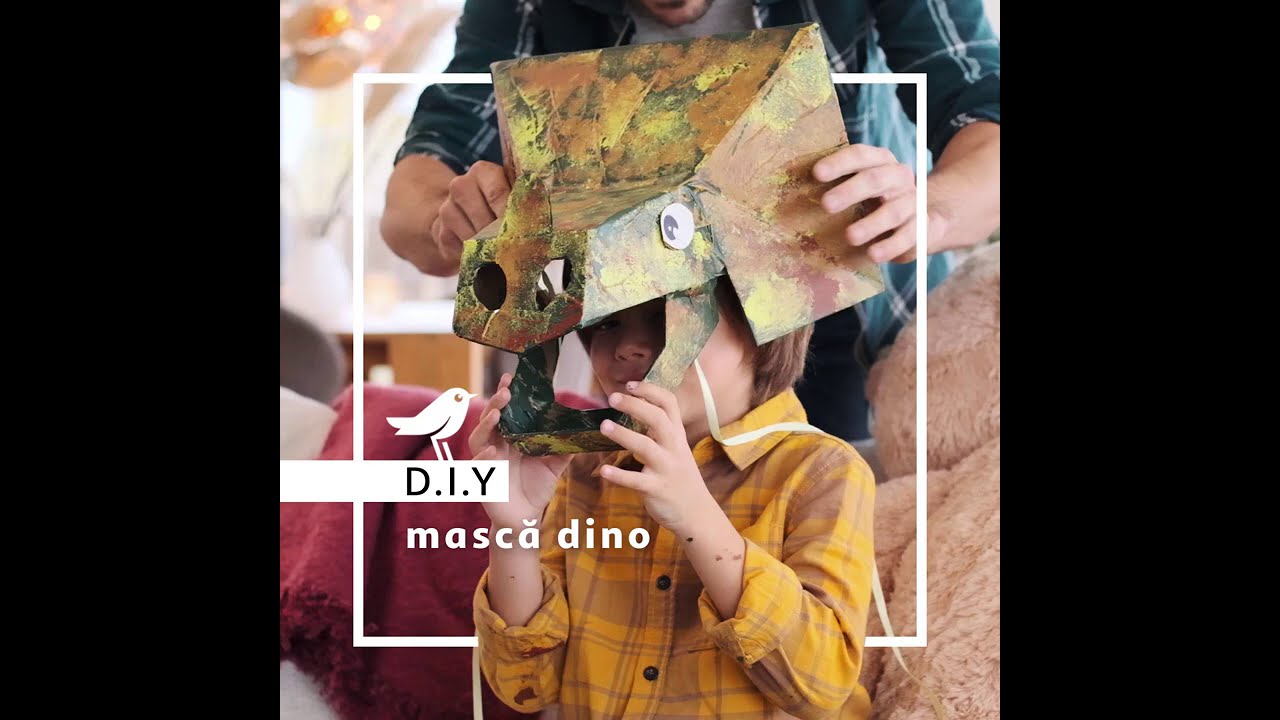 Auchan DIY: Cum se face o mască dino - YouTube