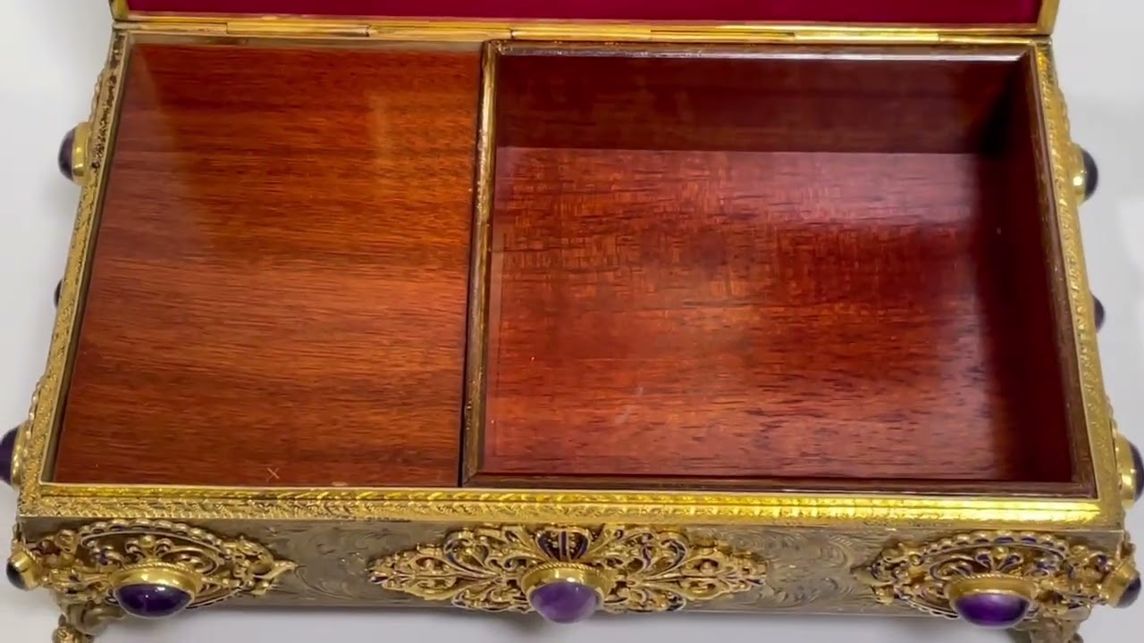 Exkluzív 925-ös aranyozott ezüst zenélő doboz