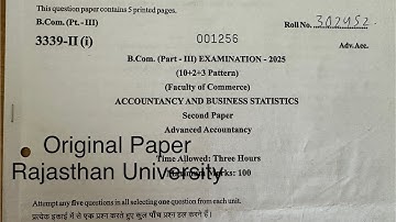 Bcom 3rd year exam paper 2025 |Advanced Accountancy | Dr. Ruchi Khandelwal 