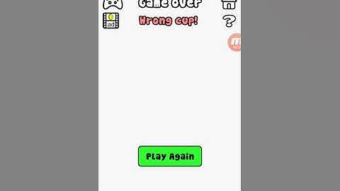 Pou games Find Pou Wrong cup! Game Over Memory Time