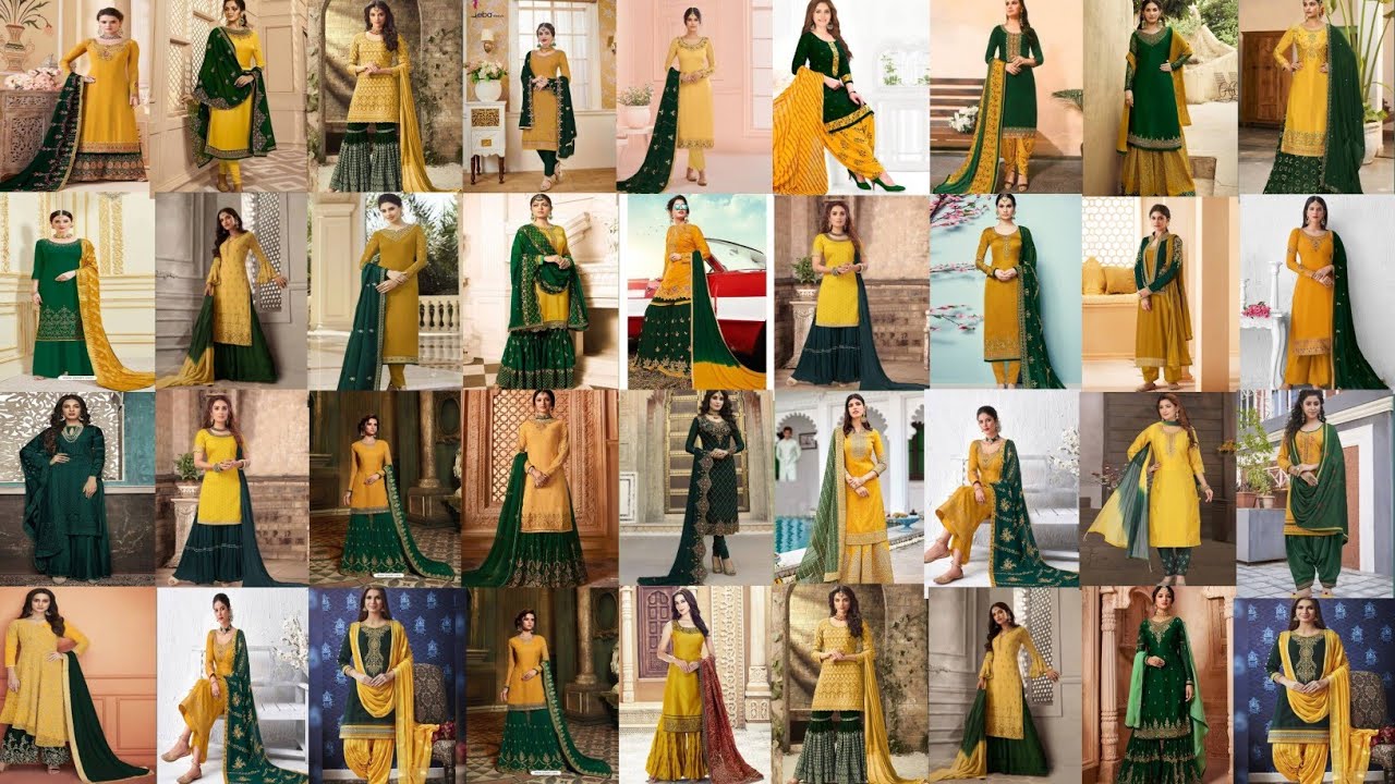 Green and yellow colour combination suit design part 2|| green and yellow colour ka ubtan .... Green and yellow colour combination suit design part 2|| green and yellow colour ka ubtan ....