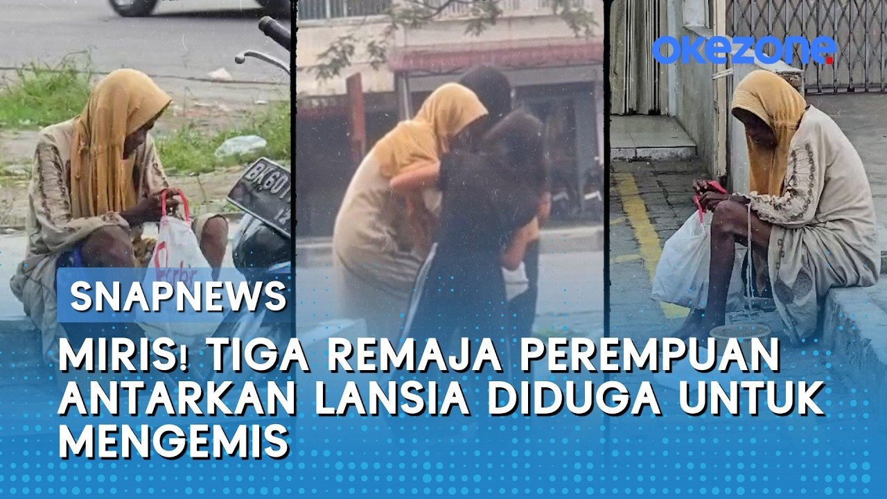 Viral, Tiga Remaja Perempuan Antarkan Lansia Diduga untuk Mengemis