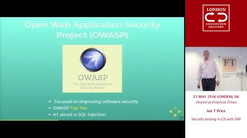 Security testing in CD with ZAP from Ian T Price