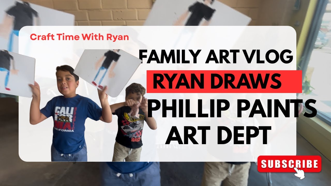 Family Art Day Vlog | Ryan Paints with Watercolors & Phillip Creates a Porcelain Dog! 