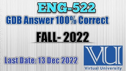 ENG 522 GDB FALL 2022| GDB Solution ENG 522 Fall 2022| @spreadknowledge2927