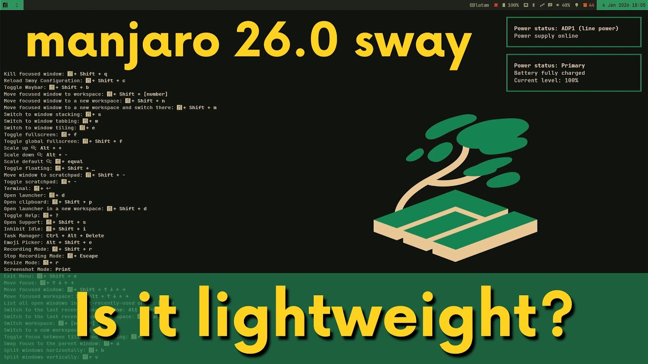 Manjaro 26.0 Sway: установка, обзор и тест производительности! 