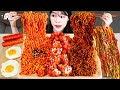 ASMR MUKBANG| 직접 만든 불닭볶음면 짜파게티 양념치킨 소세지 먹방 & 레시피 FRIED CHICKEN AND FIRE NOODLES EATING