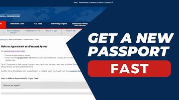 HOW TO GET A NEW PASSPORT FAST FOR URGENT TRAVEL
