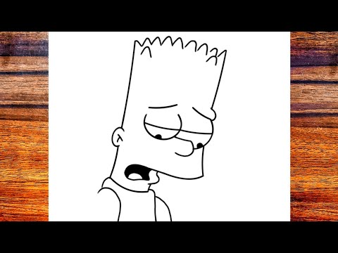 How to draw Bart Simpson sad step by step 