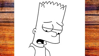 HOW TO DRAW BART SIMPSON SAD STEP BY STEP 