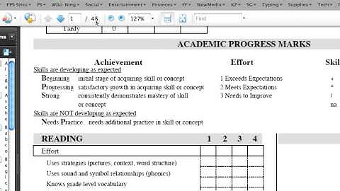 PT - Print Blank Report Card