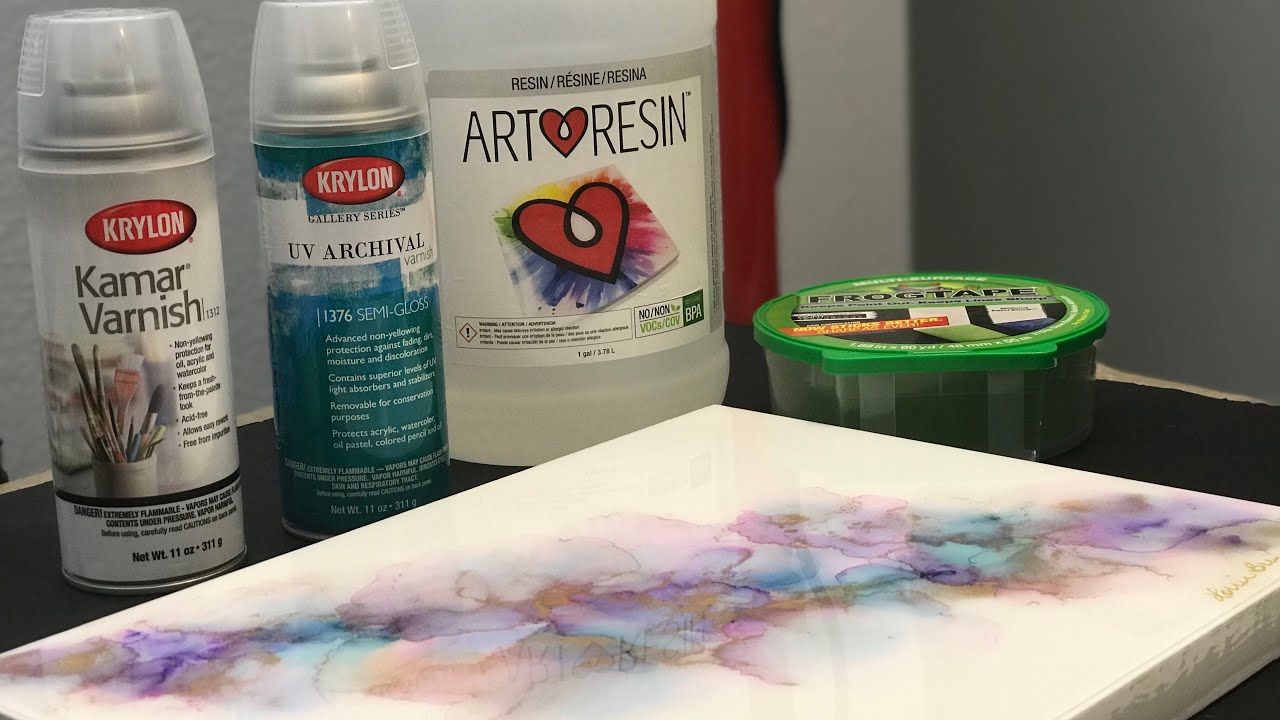 [60] How to seal, mount, and resin your alcohol ink painting YouTube