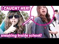SPYING ON ELISA IN PUBLIC SCHOOL!!! **GONE COMPLETELY WRONG**