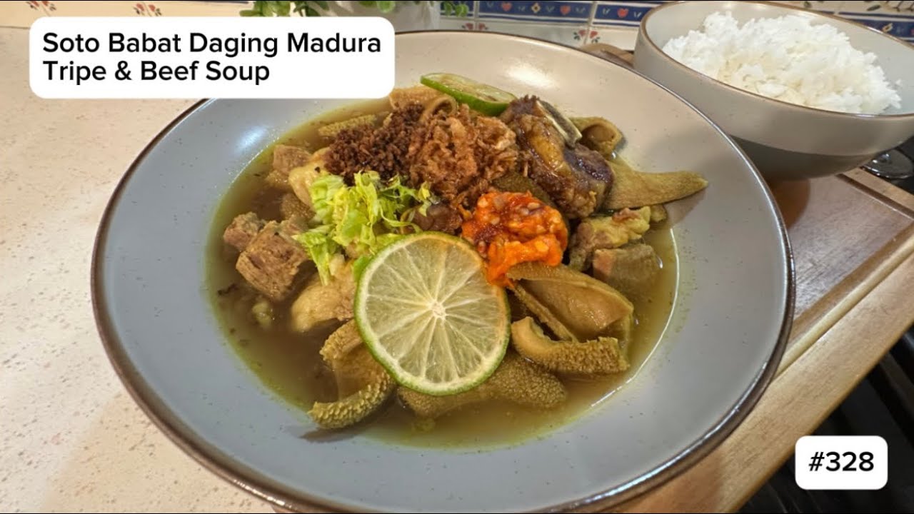 Resep Soto Babat Daging Khas Madura Enak Dan Mudah (Tripe & Beef Soup Recipe) - # 328
