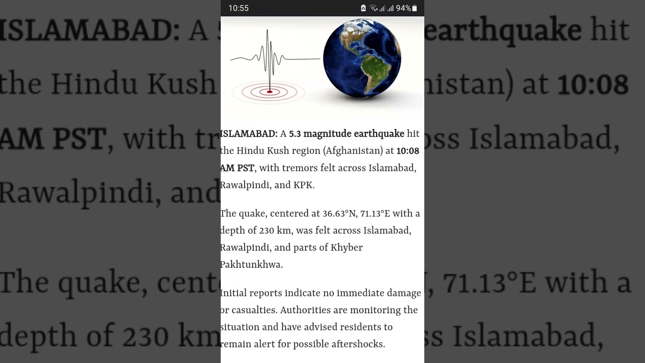 Rawalpindi Earthquake 10 May 2025