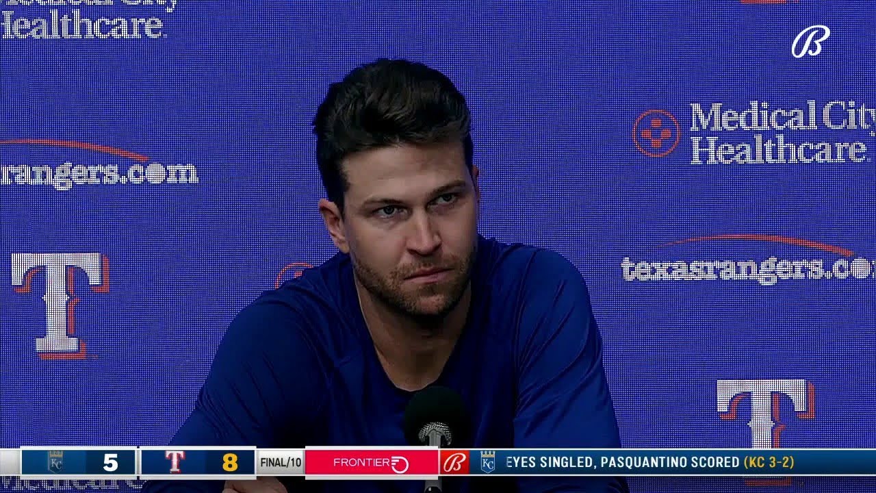 Jacob deGrom talks with the Media following the Rangers Walk-Off Win 