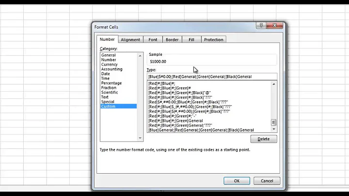 Custom Number Formats in Excel 2013