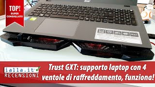 Supporto laptop con ventole di raffreddamento: riduce di quasi 10 gradi la  temperatura del PC! 