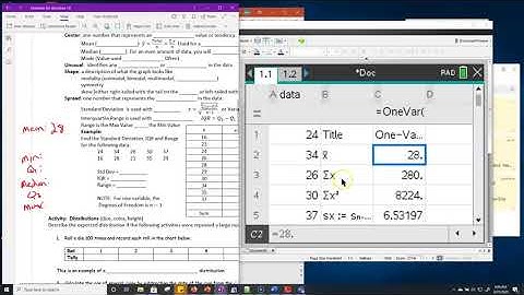 Notes Example 4   TI NSpire   Five Number Summary