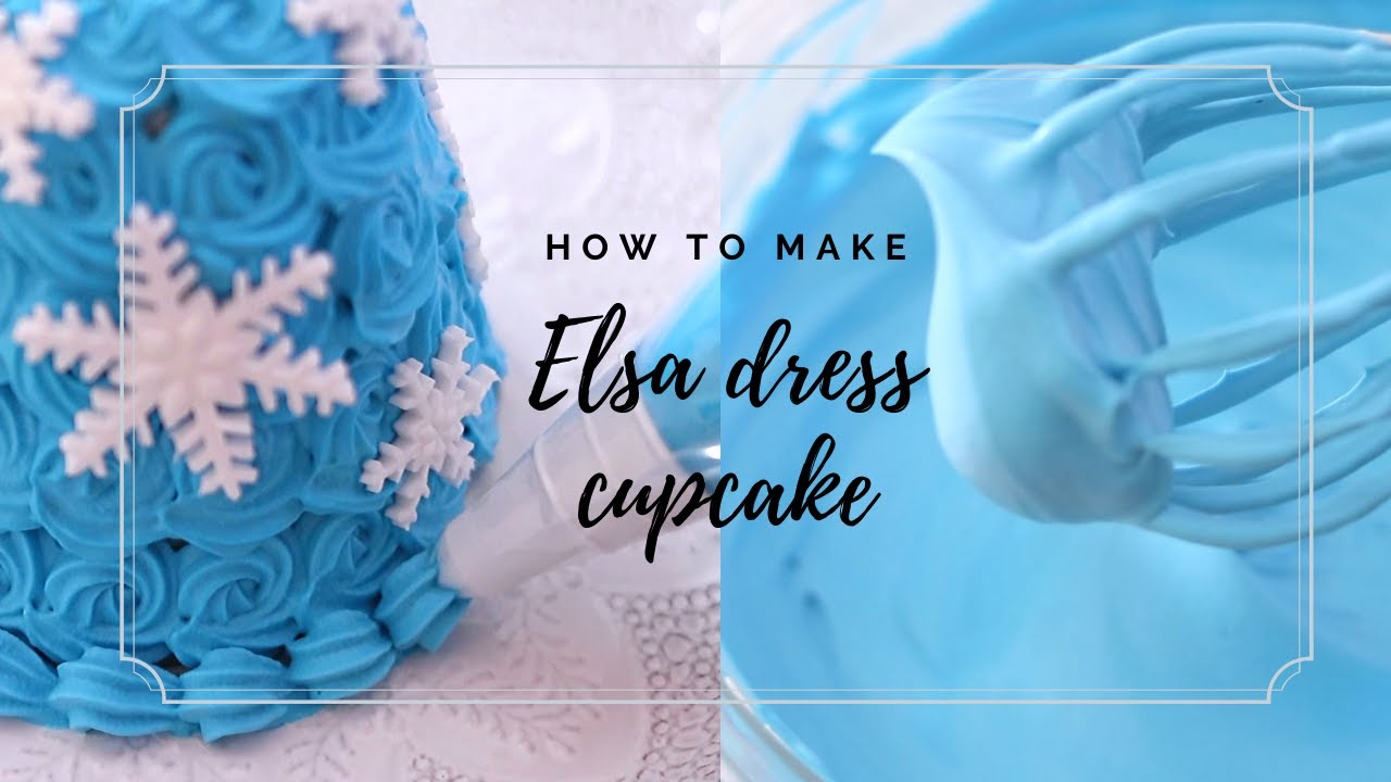 ドールカップケーキ 生クリームのたて方からゆっくり解説 エルサ How To Make Elsa Dress Cupcake Youtube