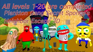 Plankton Gang Secret Sponge's Neighbor Escape 3D - All levels 1-20 are Completed - Gameplay screenshot 5