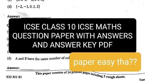 CLASS 10 ICSE | Maths Solution| QUESTION PAPER With Answers| SEMESTER 1| 2021-22 #maths #icse #ans