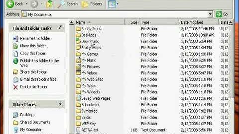 Setting Up Windows XP Downloads Folder