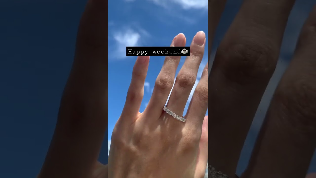 Moissanite 7 stone round cut ring band. 