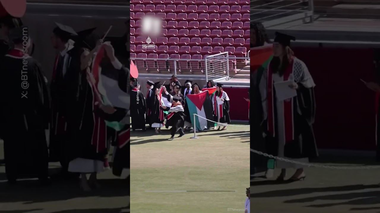 Stanford graduates stage pro-Palestine walkout at Google CEO speech | AJ #shorts