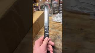 1095 high carbon steel knife made from rusty file #shorts #metalworking