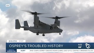 History of crashes involving Marine Corps Osprey aircraft