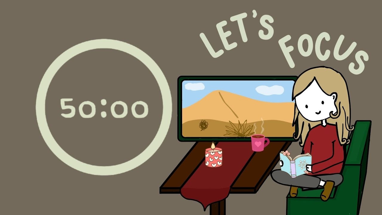 Pomodoro Timer 3x50min | Train | Brown Noise | for ADHD focus ♡ # ...