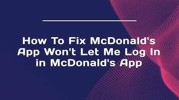 How To Fix McDonald
