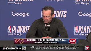 Kenny Atkinson on Dan Gilbert sending 25 buses full of Cleveland fans to Detroit for Game 7.