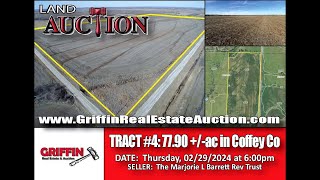 02/29/2024 Barrett Land Auction Aerial Video (Tract #4: 77.90+/- Ac Cropland in Coffey Co)