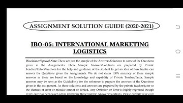 IBO 05 Ignou Solved Assignment 2020-21