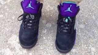 jordan 5 black grape on feet