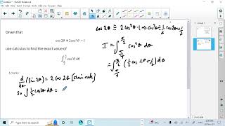 A level maths - year 2  p2 -  integration using the reverse chain rule  (part 2)