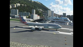 Very dangerous landing in the world boeing 747 | Gibraltar airport