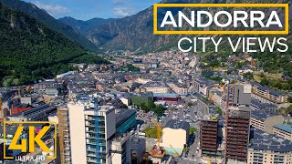 ANDORRA ، دولة صغيرة صغيرة في وسط جبال البرانس - حياة المدينة + مناظر بدون طيار (4K UHD)