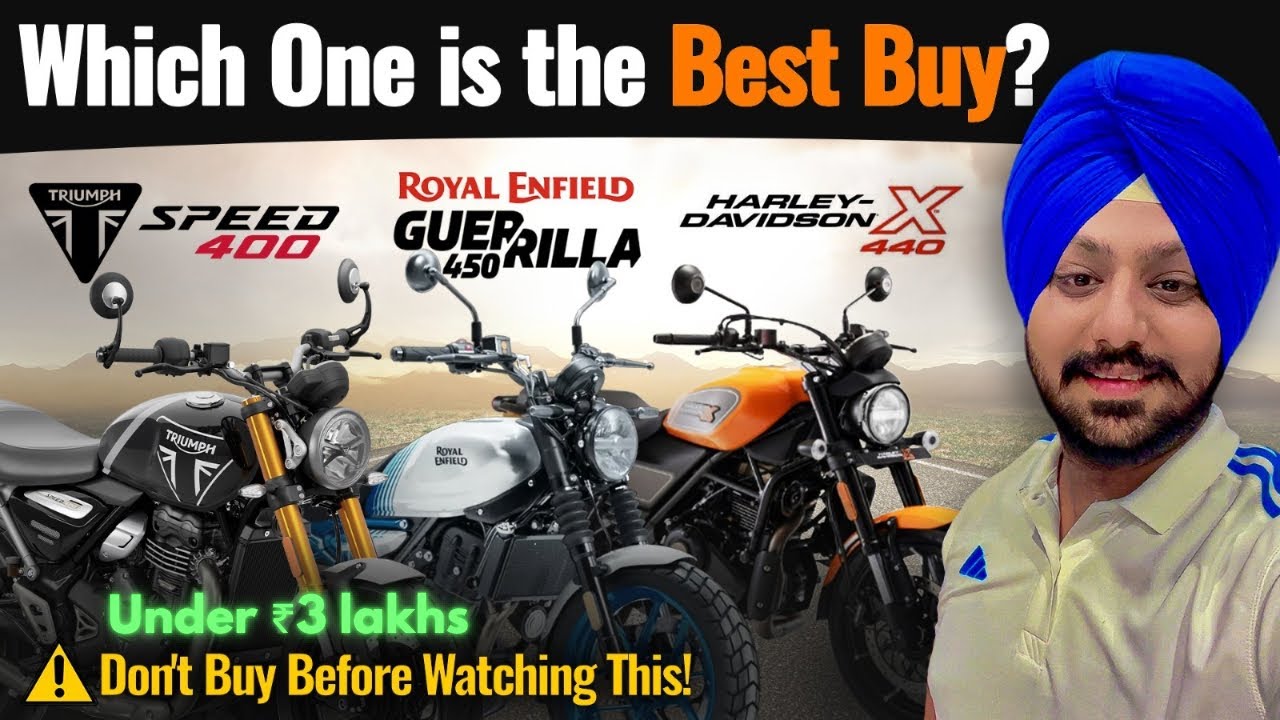 Top 3 400cc Bikes in India under 3lakhs 2025 ✅ || Speed400 vs RE Guerrilla450 vs HarleyDavidson X440
