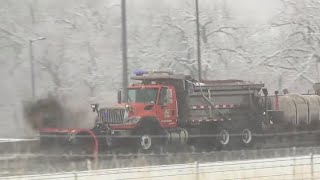 Roadways remain slick in areas as snow tapers off
