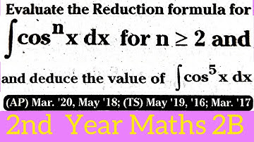 Reduction formula for integral cos^nx dx in telugu@maths naresh eclass