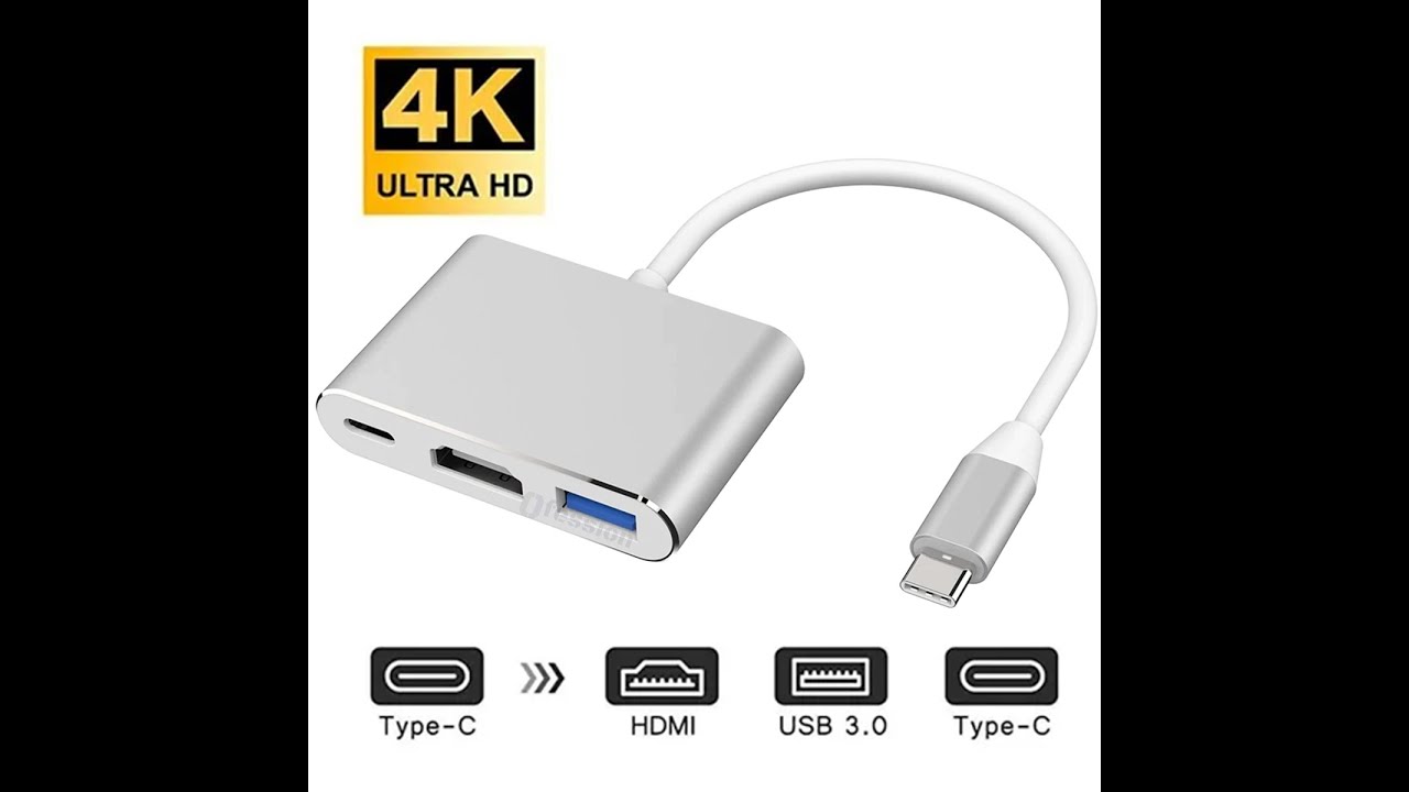 Convertidor Adaptador Micro Tipo C A Hdmi + Usb 3.0 + Tipo C – Candy-HO